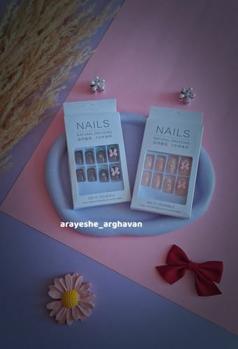 ناخن مصنوعی پیکسل دار پاپیون🎀